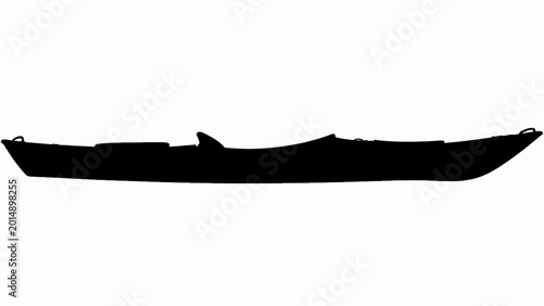 Obraz na płótnie Black boat silhouette, vector boat icon, sailing vessel shape, nautical symbol i