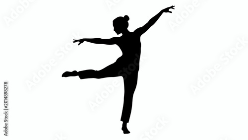 Fotografía Freedom life style Black silhouette dancer, ballet dancer, dancing woman, isolat