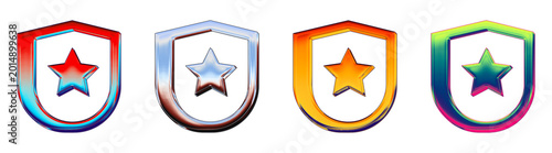 Photos Modern 3D hologram icon collection - favorites shield 1