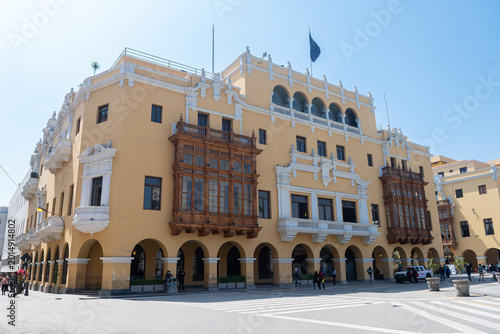 Fotografía street view of lima downtown, peru