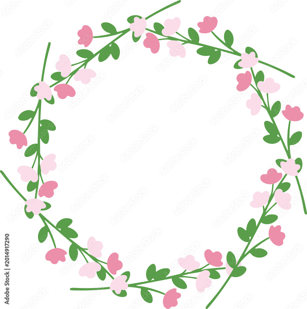 Fototapeta premium Beautiful circular flower decorative frame 