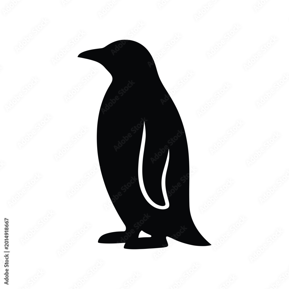 Fototapeta premium Arctic penguin flightless bird silhouette icon