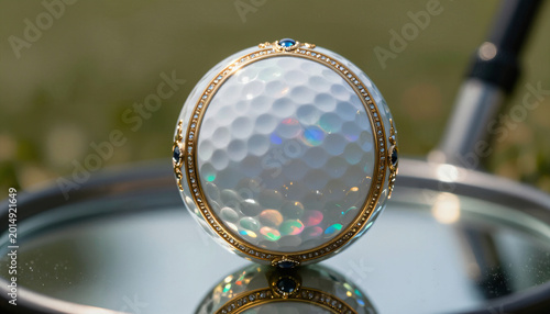 Luxuriöser Golfball mit Gold und Edelsteinen
