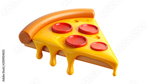 Delicious Slice of Pepperoni Pizza with Melting Cheese.