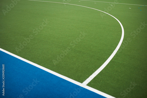 Tableau sur toile Match, lines and turf field for hockey with practice, sports or tournament challenge outdoor