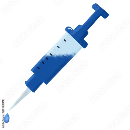 illustration of a syringe, representing vaccination, medical treatment, and healthcare services.