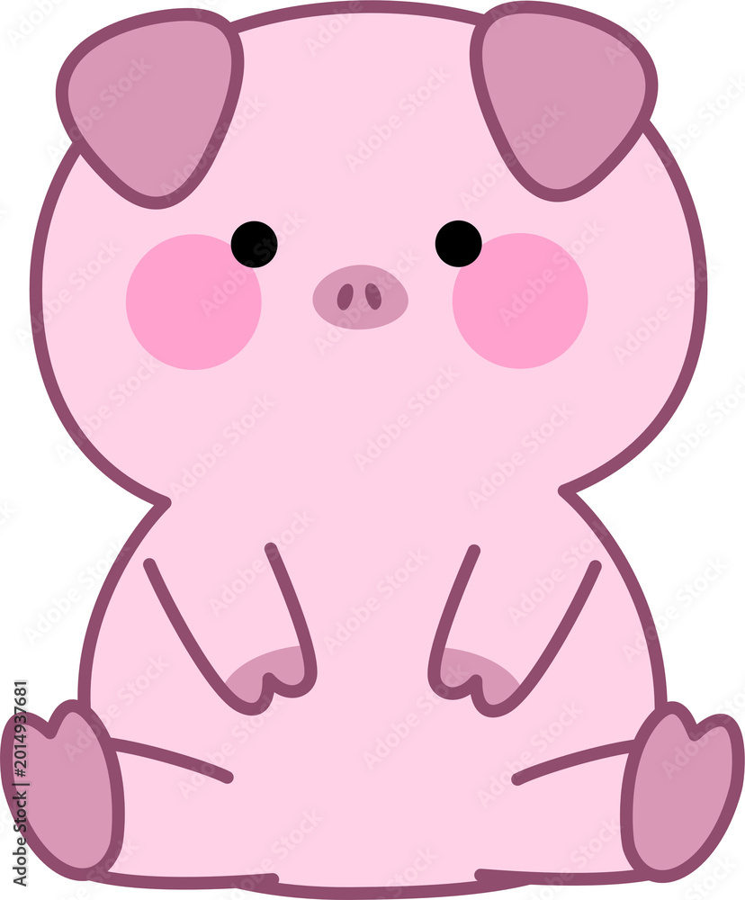 Fototapeta premium cute pink pig