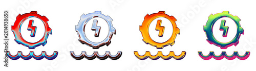 Bild auf Leinwand Modern 3D glossy icon collection - hydroelectric 1