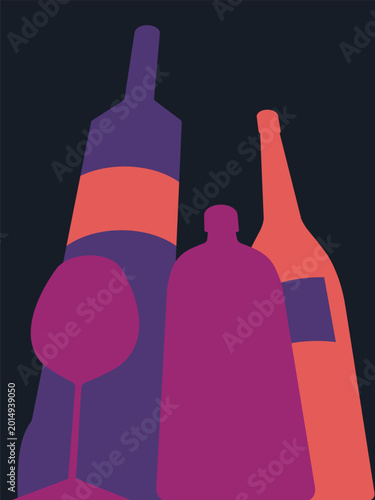 Photography A creative illustration featuring bottles receding into perspective and tapering upward