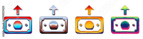 Photos 3D plastic icon set - initiate money transfer