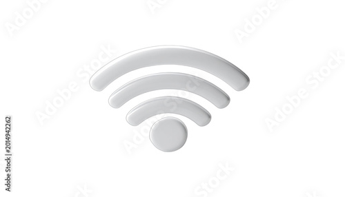 A sleek, silver Wi-Fi signal icon is prominently displayed against a stark black background, symbolizing connectivity and modern technology.