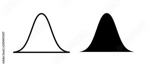 Foto Gaussian Distribution Curve, Normal Distribution Bell Curve, Statistical Probabi