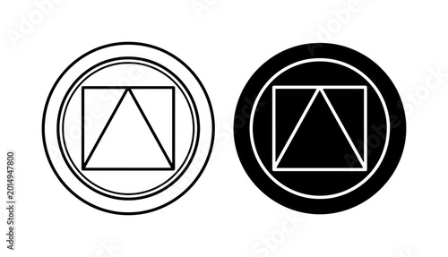 Schilderij op canvas Geometric Symbol Icons, Abstract Circle Shapes, Minimalist Square and Triangle D