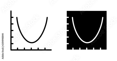 Tableau sur toile Parabolic Curve Graphs, U-Shaped Data Trends, Vector Icons for Business Analytic