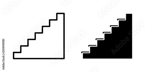 Valokuva Staircase Icons, Steps Up Vector Graphics, Progress Symbol, Ascent Design