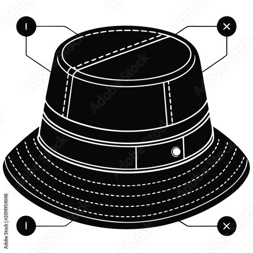 Tableau sur toile Cowboy Hat icon color Vector illustration