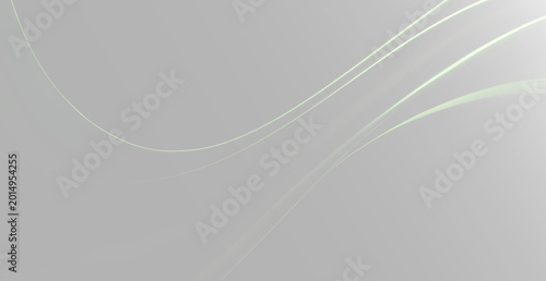Foto Minimal Nature Inspired Abstract Ribbon Waves with Delicate Floating Leaf Elemen