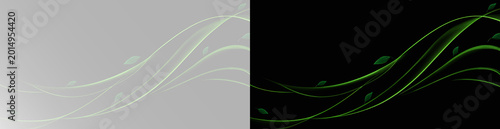 Φωτογραφία Wave Lines with Floating Nature Elements and Soft Elegant Decorative Motion