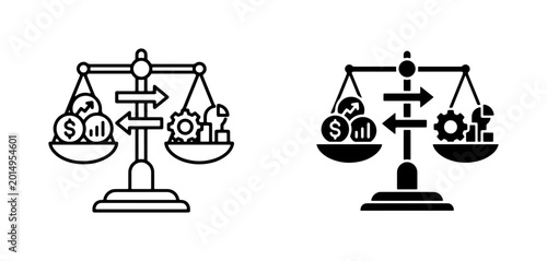Foto Balance Scales Vector Icons: Business, Finance, Strategy, Workflow Icons