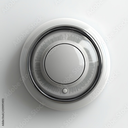 Secure Dial Mechanism: A close-up, overhead view of a white dial with a metallic ring and markings, suggesting security, precision, and a combination lock mechanism.