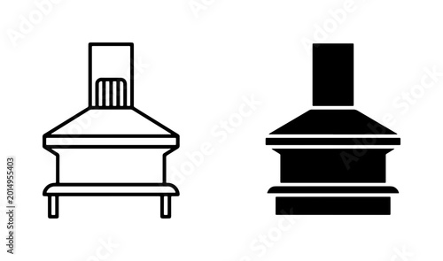 фотографія Kitchen Hood Vector Icons, Range Vent Silhouette, Cooking Extractor Symbols, Mod