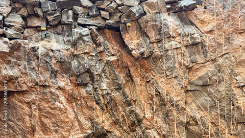 Natural Stone Wall Texture Inside Temppeliaukio Rock Church Helsinki