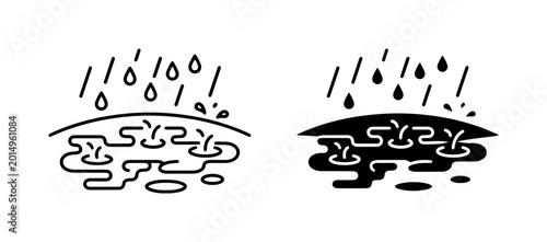 Фотография Rainy Weather Icons, Waterproofing Symbols, Weather Protection Concepts