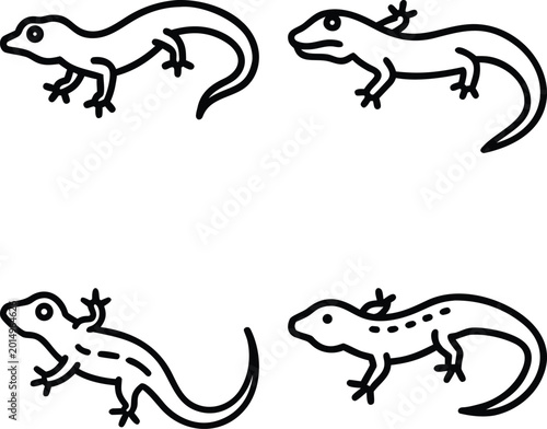 Fotografie Gecko footprint, silhouette vector