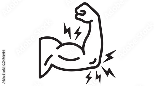 Bild auf Leinwand Dog paw icon with lightning bolts, energy shock symbol, doodle style, isolated v