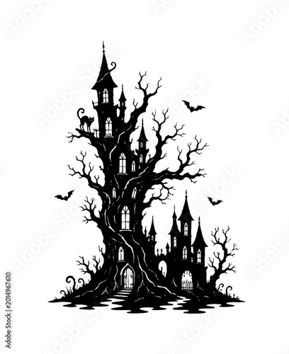 Photos haunted castle tree svg file