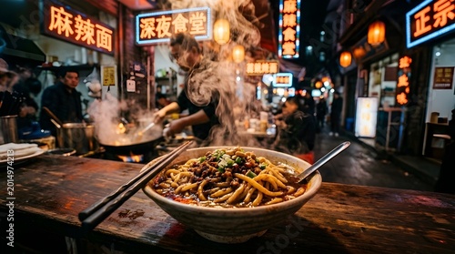 Noodles in night market