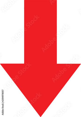 Free Download Simple red arrow icon pointing down for web design and navigation Vector - GFXLoad