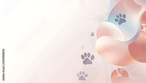 AI Generated Abstract Veterinary Paw Pattern with Soft Gradient Mesh Background