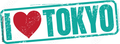 I Love Tokyo Vector Grunge Rubber Stamp