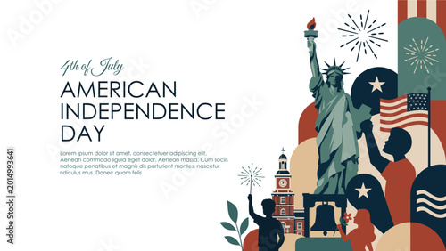 vector 4th of july american independence day background template