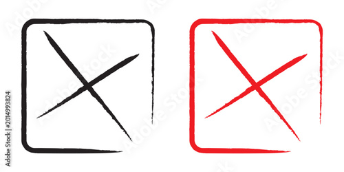 Foto Brush cross icon set featuring artistic close and cancel button symbols