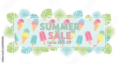 Tableau sur toile Summer sale discount advertisement sign board.