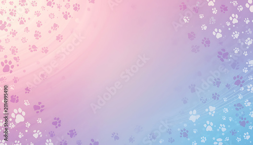AI Generated Abstract Veterinary Banner Background with Colorful Paw Print Pattern and Soft Gradient Design