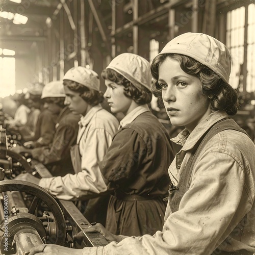 Women in a factory during industrial era