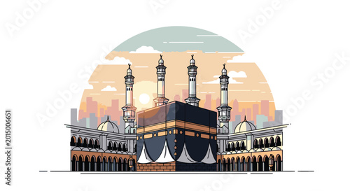 Canvas Print Illustration of a mosque architecture 1.