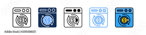 Money Laundering Icon Multiple Style