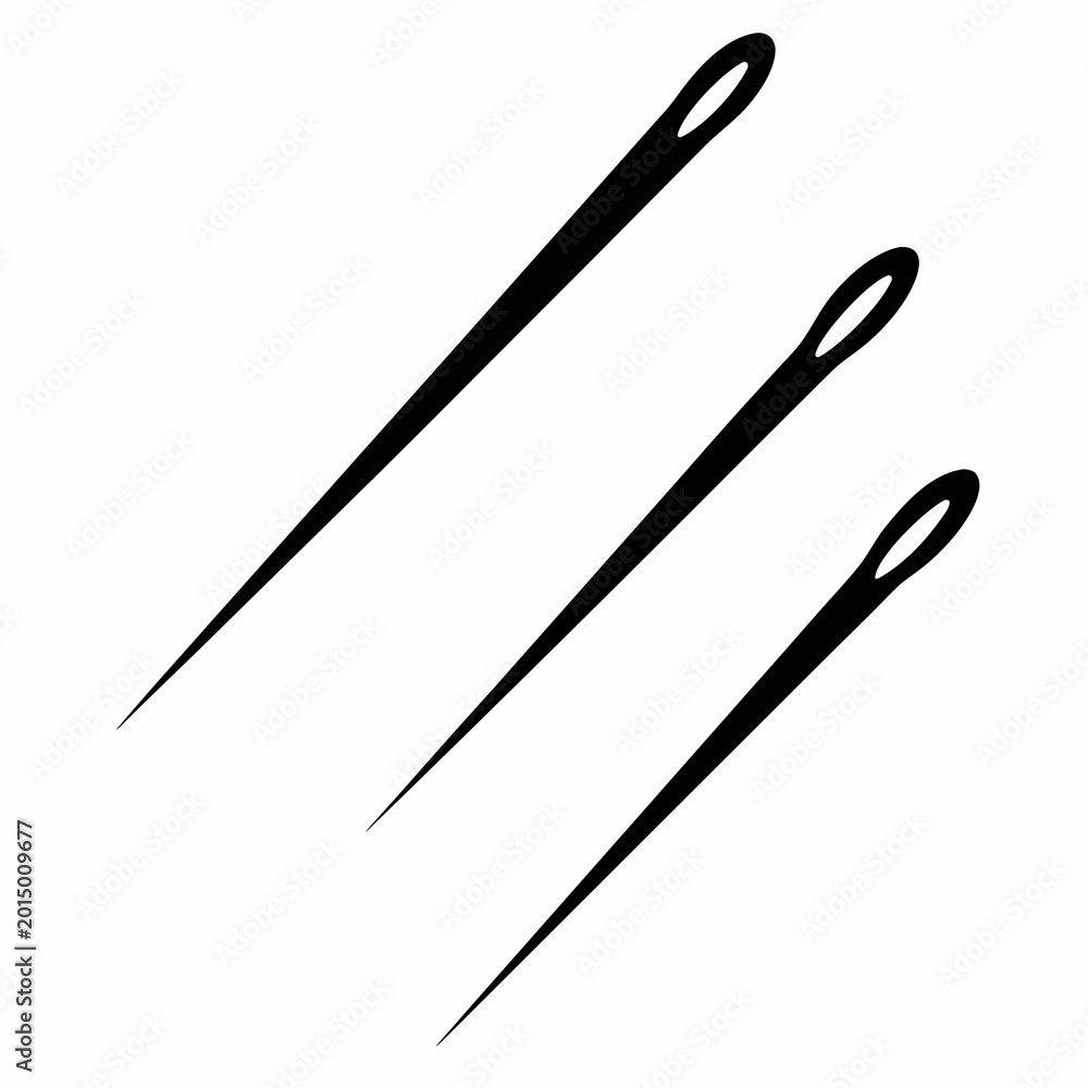 Obraz premium sewing needles icon set silhouette illustration for crafting and embroidery design