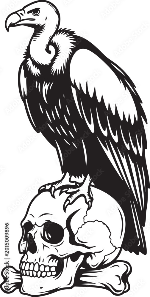Obraz premium Minimalist Black and White Macabre Illustration of Death Symbol