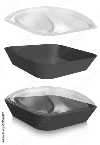 TRAY SIDE VIEW WITH PLASTIC FILM