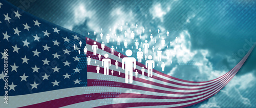 Photos Census Digital data virtual with Network
