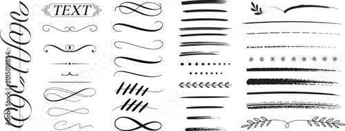 Photos Decorative Swirl, Flourish and Underline Vector Collection Featuring Elegant Cal