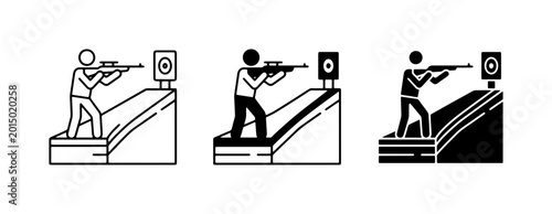 Tableau sur toile Shooting Range Icons, Target Practice Vector Graphics, Aiming Skill Set