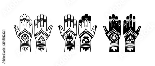 фотографія Intricate Henna Hand Designs, Traditional Mehndi Patterns, Vector Art Collection