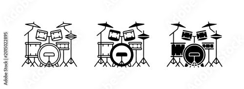 Quadro su tela Drum Kit Icons, Music Performance Symbols, Percussion Instrument Graphics