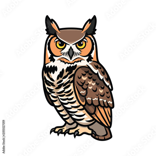 Slika na platnu Colorful illustration of an owl.